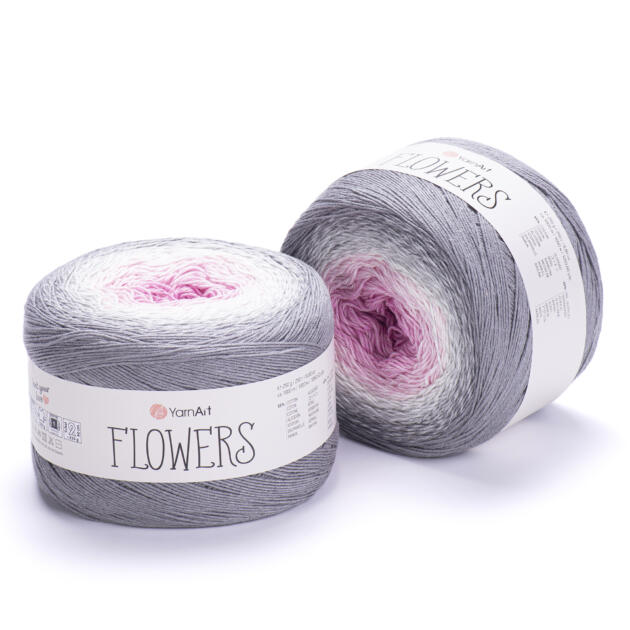YarnArt Flowers Wolle 250g – soft yarn made of 50% cotton, 50% polyacrylic for knitting and crochet projects