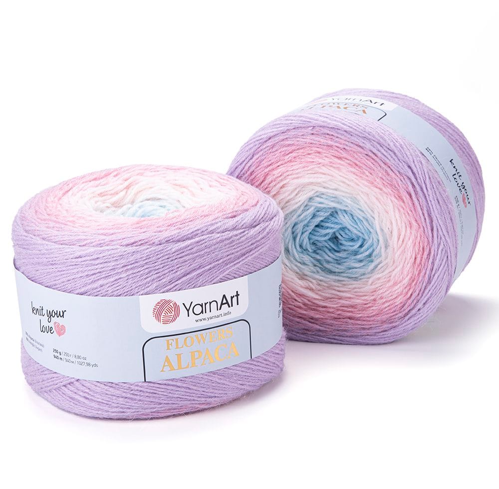 YarnArt Flowers Alpaca Wolle 250g – weiches Garn aus 20% Alpaka, 80% Acryl für Strick- und Häkelprojekte