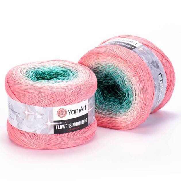 YarnArt Flowers Moonlight Wolle 260g – soft yarn made of 53% cotton, 43% acrylic, 4% metallic polyester for knitting and crochet projects