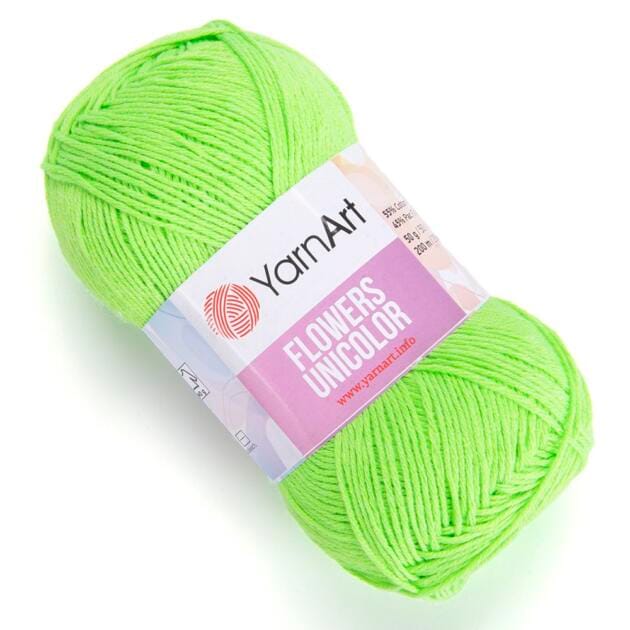 YarnArt Flowers Unicolor Wolle 50g – soft yarn made of 55% cotton, 45% acrylic for knitting and crochet projects