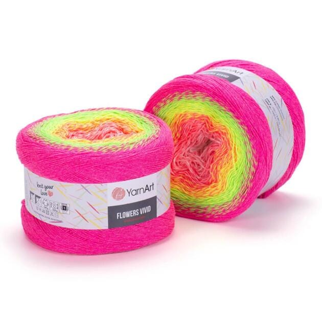YarnArt Flowers Vivid Wolle 250g – soft yarn made of 55% cotton, 45% acrylic for knitting and crochet projects