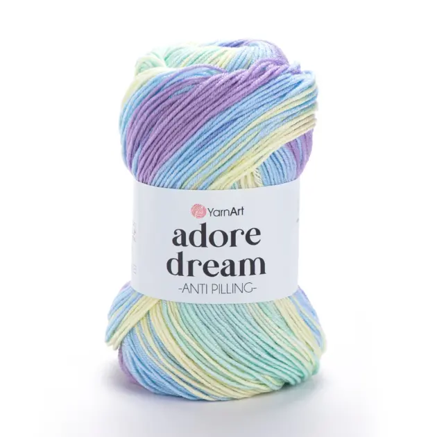 YarnArt Adore Dream Yarn 100g – soft yarn made of 100% anti-pilling acrylic for knitting and crochet projects
