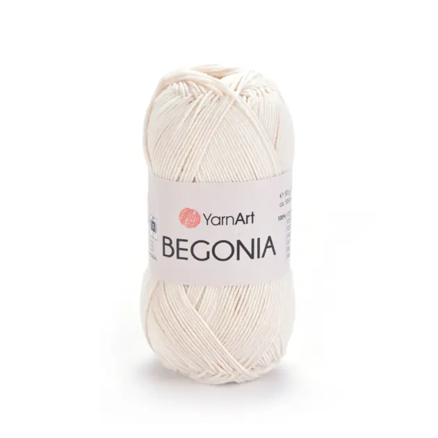 YarnArt Begonia Yarn 50g – fine yarn made of 100% mercerized cotton for knitting and crochet projects