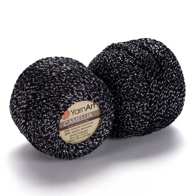 YarnArt Camellia yarn 20g – fine yarn made of 70% polyester, 30% metallic for knitting and crochet projects