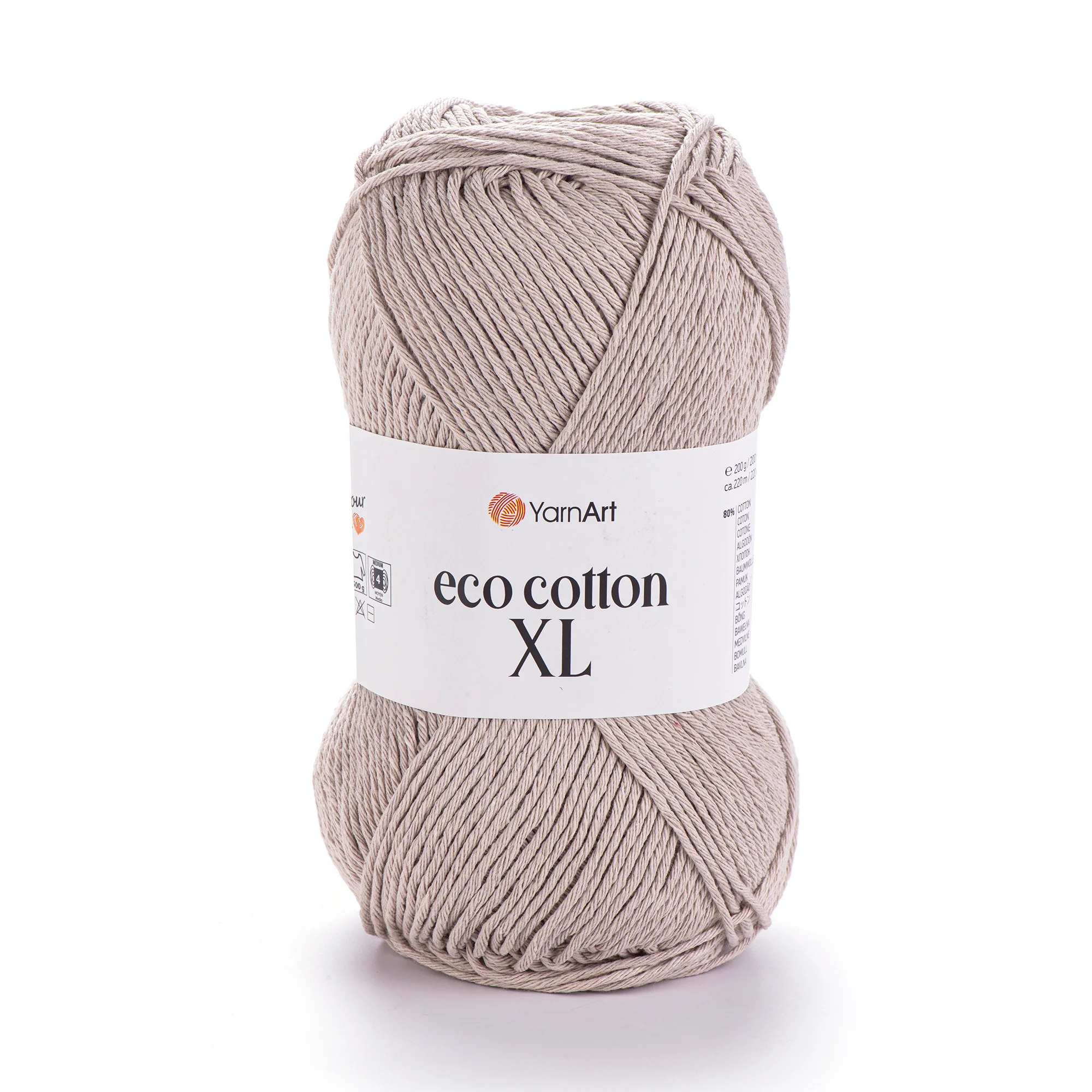 YarnArt Eco Cotton XL laine 200g – fil doux composé de 80% coton, 20% polyester pour projets de tricot et de crochet