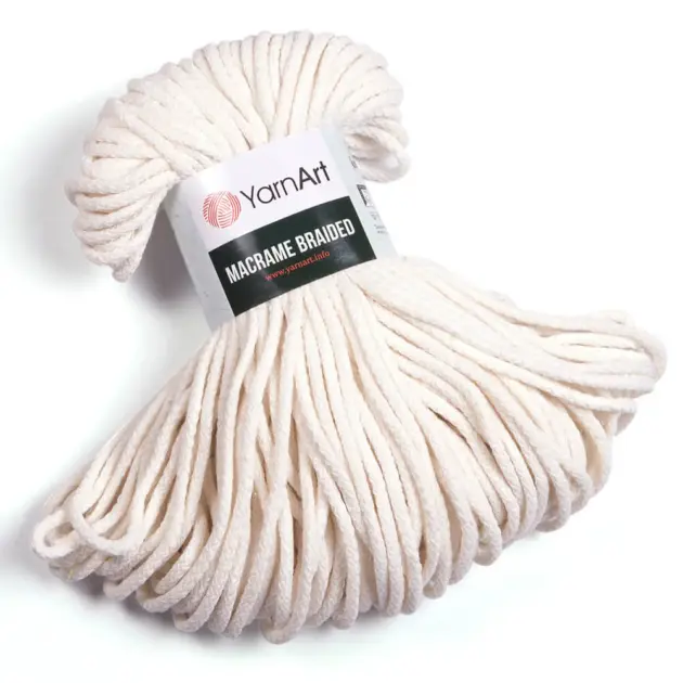 YarnArt Macrame Braided Yarn 250g – sturdy yarn made of 55% cotton, 45% polyester for macramé and crochet projects