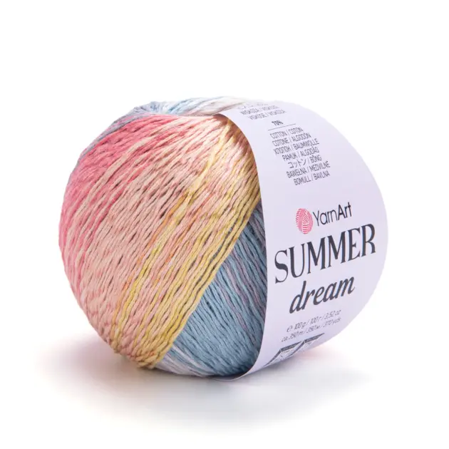 YarnArt Summer Dream yarn 100g – soft yarn made of 70% cotton, 30% viscose for knitting and crochet projects