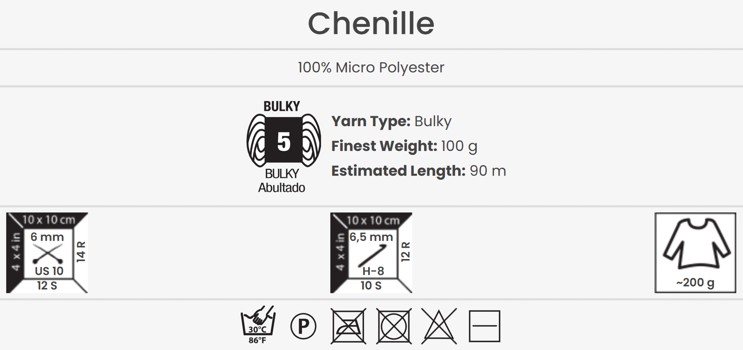 YarnArt Chenille Wolle 100g – weiches Garn aus 100% Micro-Polyester für Strick- und Häkelprojekte