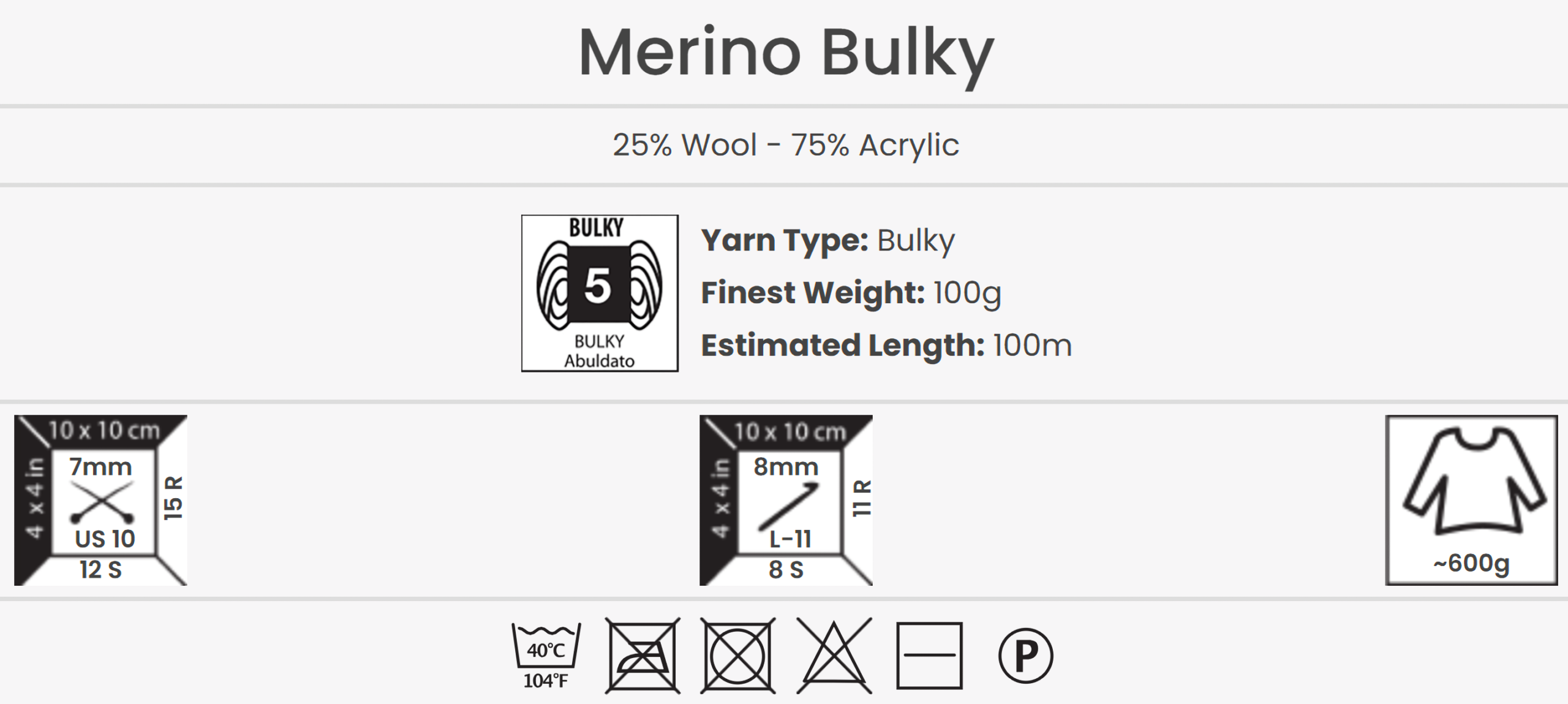 YarnArt Merino Bulky Yarn 100g – soft yarn made of 25% wool, 75% acrylic for knitting and crochet projects