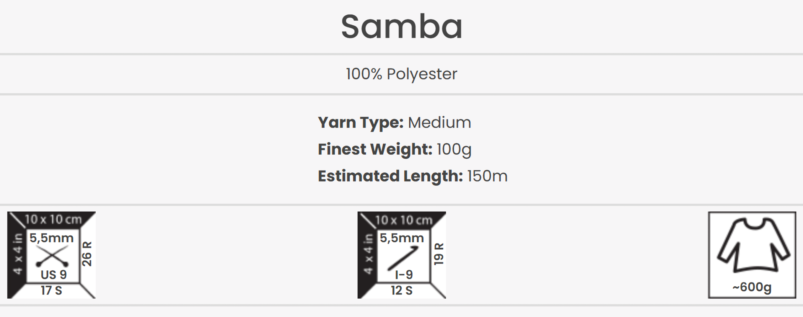 YarnArt Samba Filato 100g – filato morbido in 100% poliestere per lavori a maglia e all’uncinetto