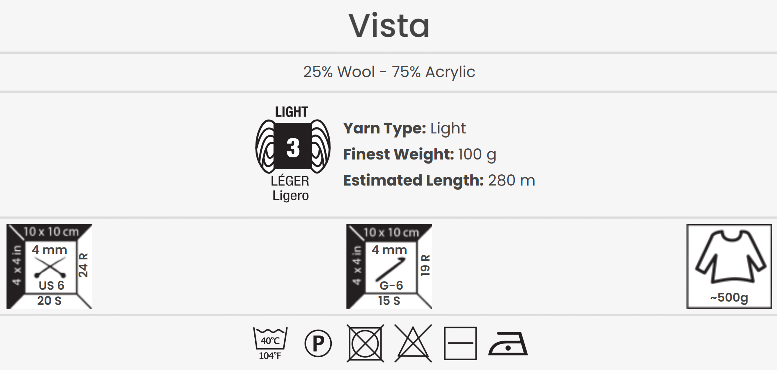 YarnArt Vista Yarn 100g – soft yarn made of 25% wool, 75% acrylic for knitting and crochet projects