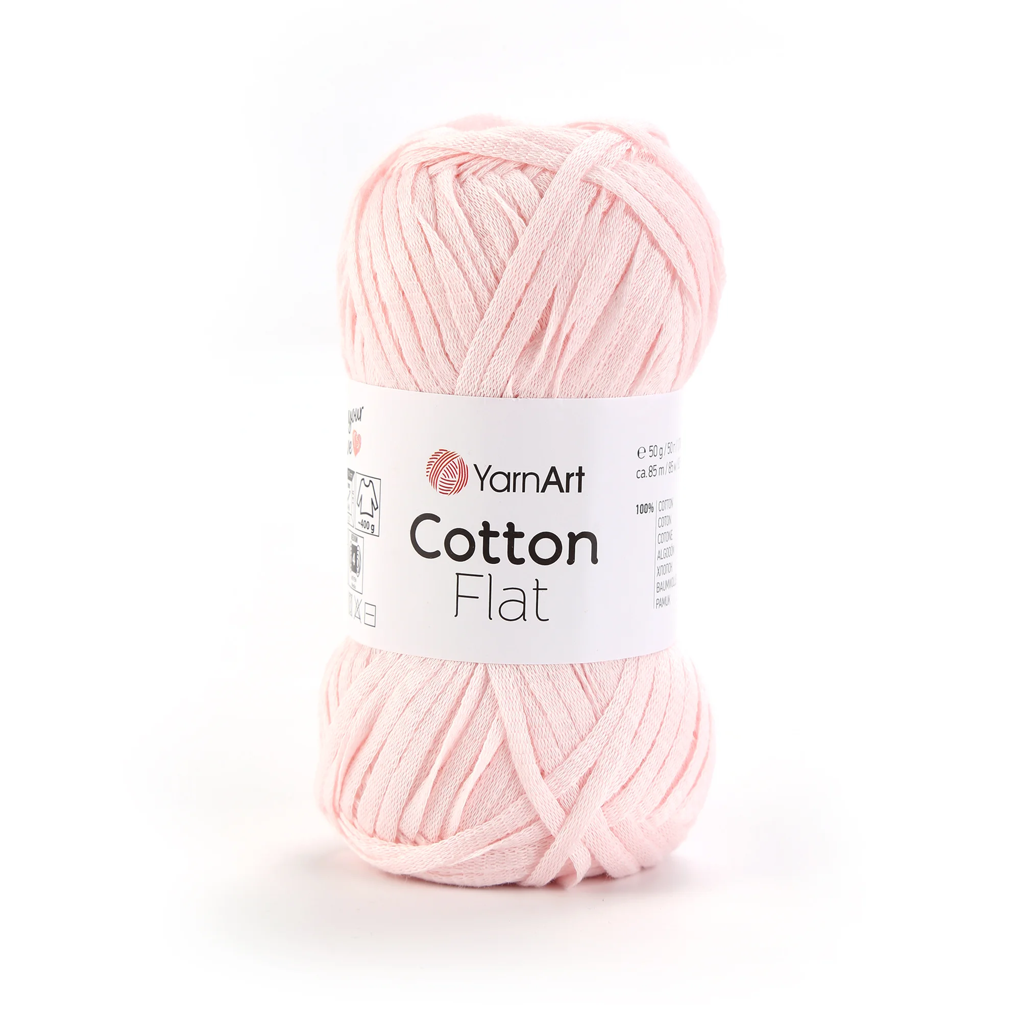 YarnArt Cotton Flat Wolle 50g – natürliches Flachgarn aus 100% Baumwolle für sommerliche Strick- und Häkelprojekte