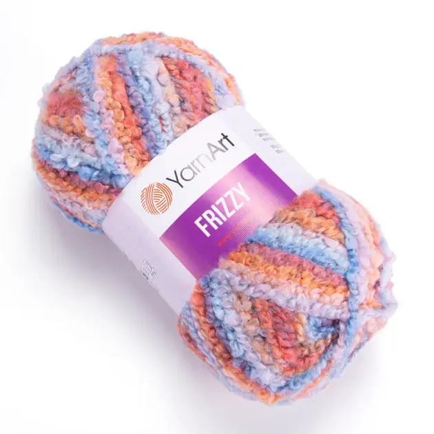 YarnArt Frizzy Wolle 150 g – Fluffy effect yarn made of 77 % polyacryl, 20 % wool and 3 % polyester for creative knitting and crochet ideas.